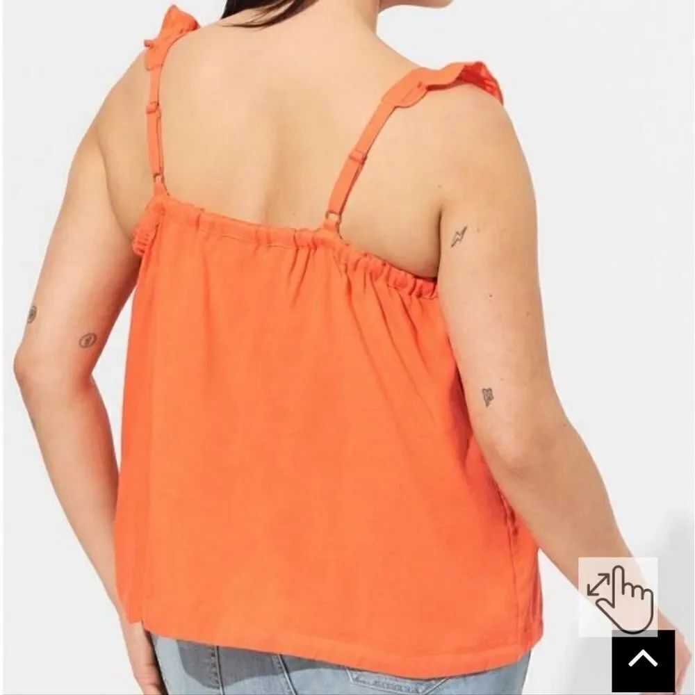 Torrid Double Gauze Ruffle Button Front Tank Top - Picture 3 of 3